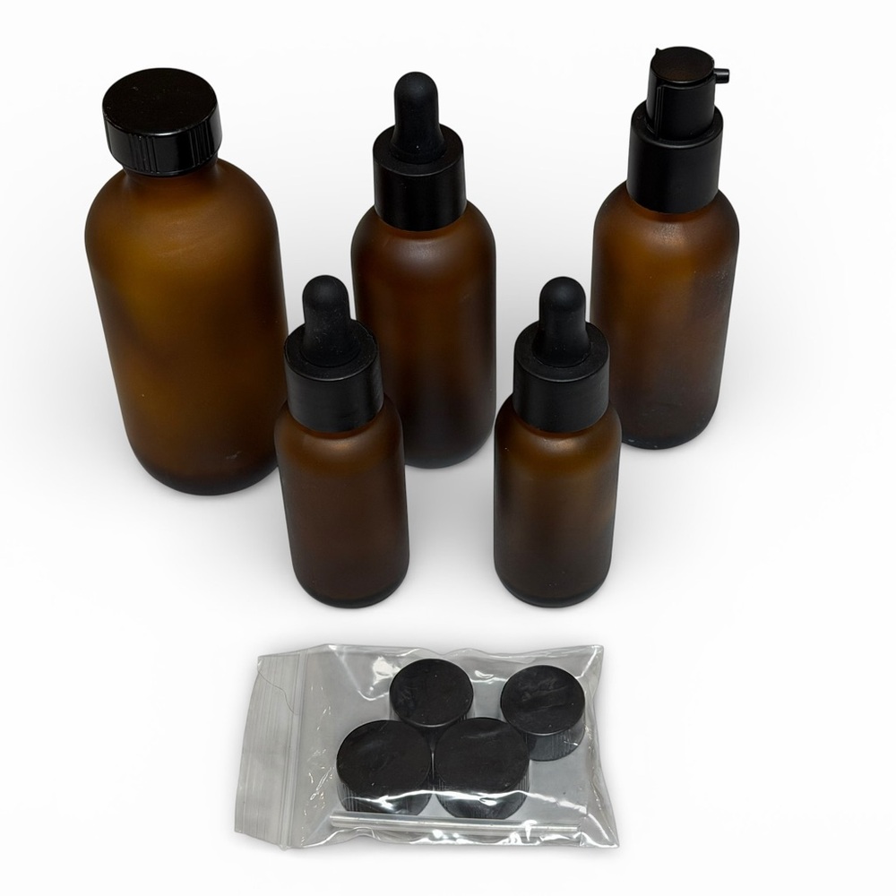 28 Piece Boujee Amber Glass Bottle and Jar Set - Picture 12 of 14